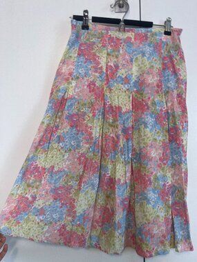 Patchington floral midi skirt and poncho set -- size M